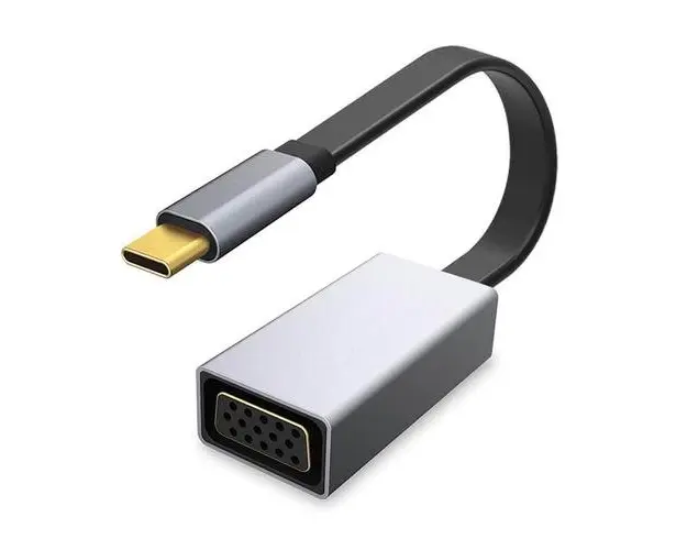 Adaptor Platinet Multimedia, USB-C la VGA (Gri)