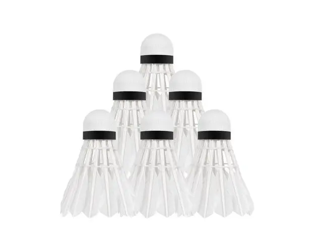 Set 6 fluturasi badminton Rebel Active, Pene de gasca (Alb)