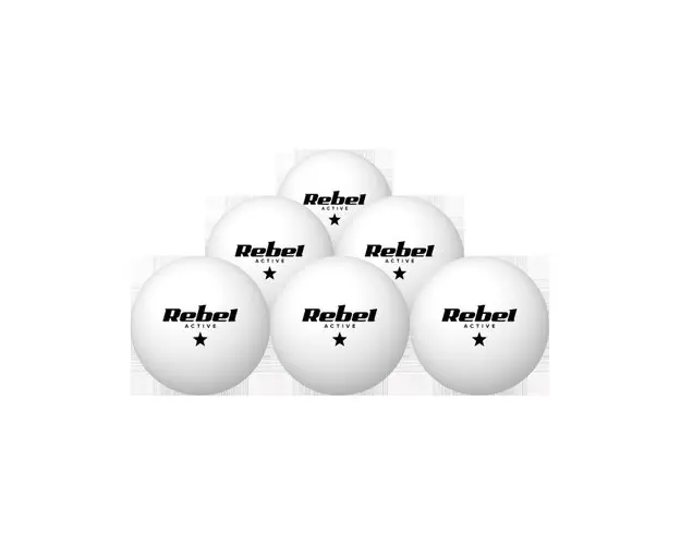 Mingi de ping-pong, Rebel, ABS, 6buc (Alb)