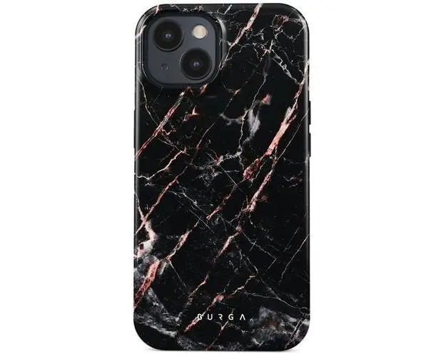 Husa Burga Dual Layer Rose Gold Marble compatibila cu iPhone 15 Plus