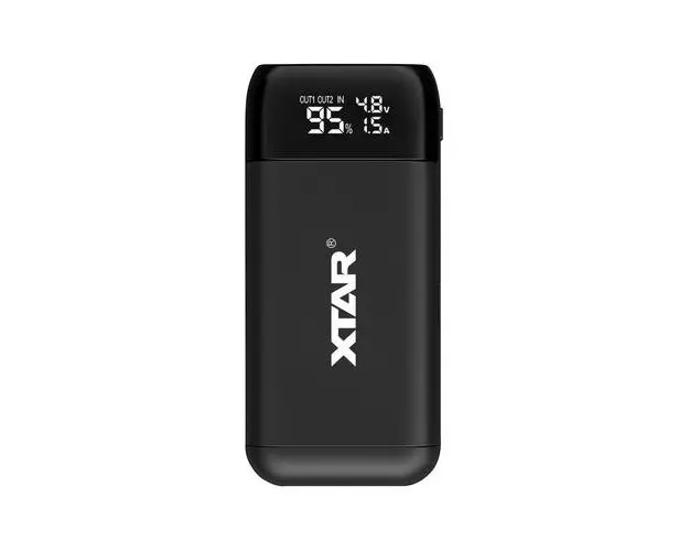 Incarcator pentru baterii XTAR, PB2S, Compatibil cu Li-ion 18650/20700/21700/26650 (Negru)