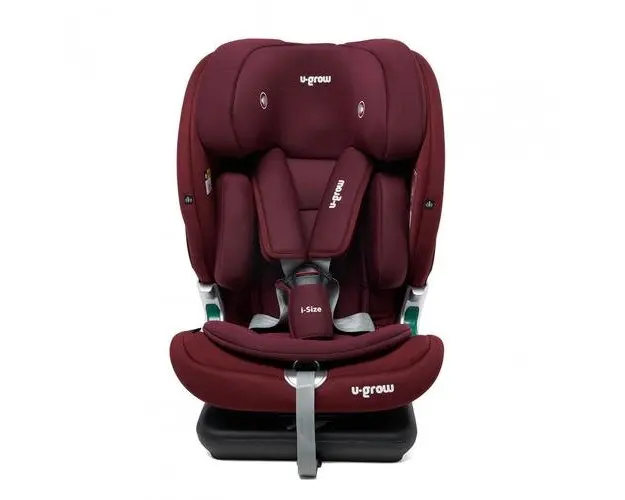 Scaun auto I-size U-Grow Goldfix Pro, isofix, 76-150 cm (9-36 kg), boxa bluetooth, Rosu