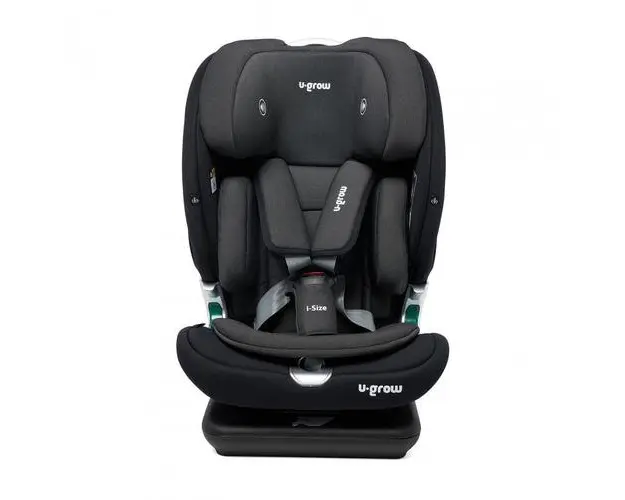 Scaun auto I-size U-Grow Goldfix Plus, isofix, 76-150 cm (9-36 kg), boxa bluetooth, Negru