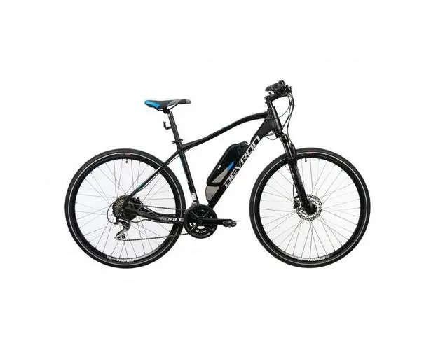 Bicicleta Electrica Devron 28161, roti 28inch, 490mm, viteze 16, motor 250 W, Negru