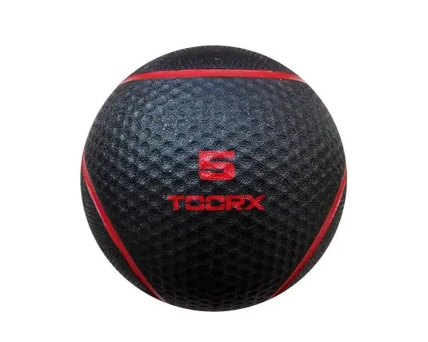 Minge medicinala TOORX 5 Kg, Diametru 19.5 cm, Negru/Rosu