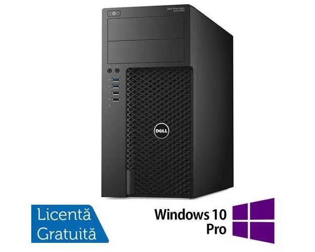Calculator Sistem PC Refurbished Workstation Refurbished Dell Precision 3620 Tower, Intel Xeon E3-1270 V5 3.60 - 3.90GHz, 16GB DDR4, 256GB NVME + 1TB HDD SATA, Placa video Nvidia M2000/4GB + Windows 10 Pro