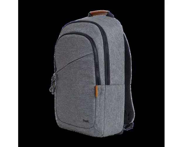 Rucsac laptop Trust Avana 16inch, material POM, RPET Polyester, RPET twill polyester, volum 20 L, Gri