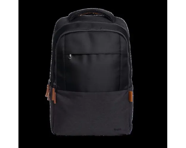 Rucsac laptop Trust Lisboa 16inch, material POM, RPET Polyester, RPET twill polyester, volum 23 L, Negru