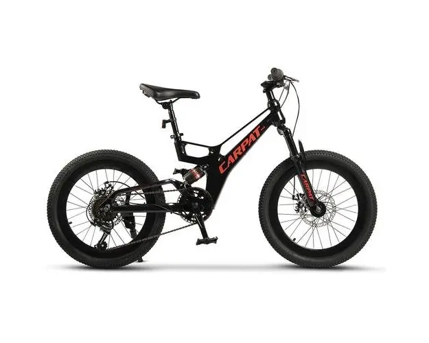 Bicicleta Copii MTB-FS Carpat C20344A, roti 20inch, Negru/Rosu
