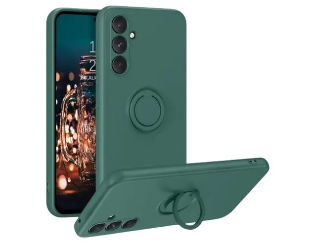 Husa Lemontti Silicon Ring compatibila cu Samsung Galaxy S23 FE, Verde