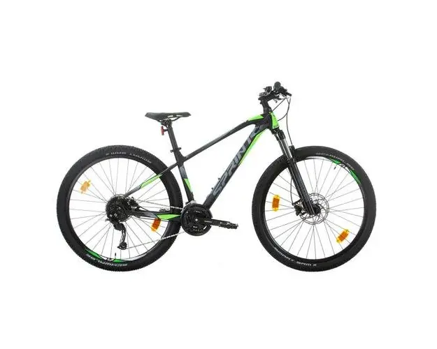 Bicicleta MTB Sprint Apolon 27.5, 400 mm, 2022, Negru Mat/Verde Neon