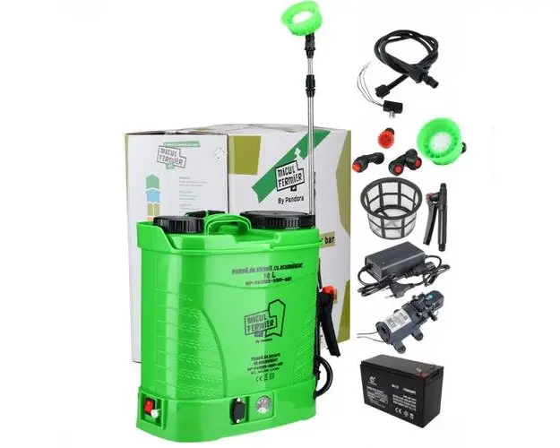 Pompa de stropit cu acumulator 12 L, 12 V, 5.5 bar, complet accesorizata