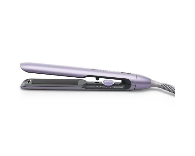 Placa de indreptat parul Philips Seria 7000 BHS742/00, tehnologie ThermoShield, placi infuzate cu ulei de argan, 230C, ingrijire ioni minerali, 12 setari temperatura, timp incalzire 30 sec, husa termorezistenta (Violet)