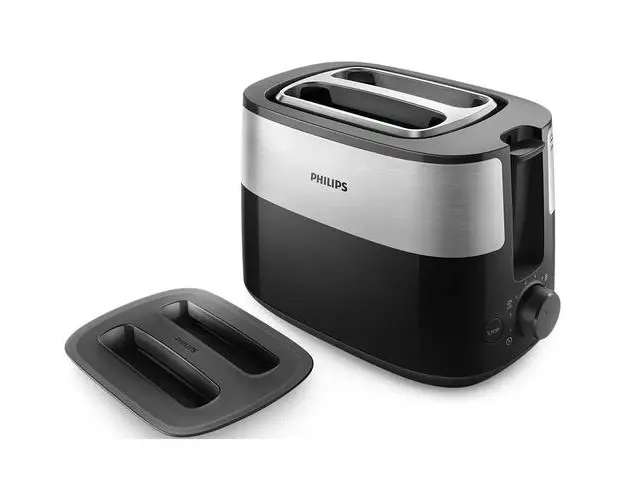 Prajitor de paine Philips Daily Collection HD2517/90, 830 W (Negru/Argintiu)