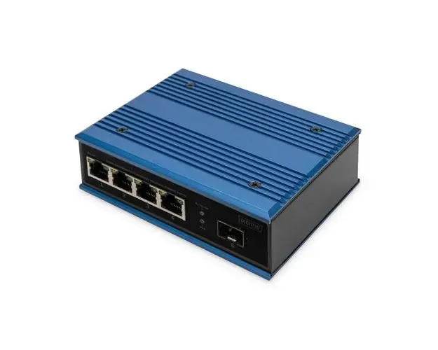 Switch Industrial Digitus DN-651130, 4 porturi Fast Ethernet, 1 port SFP (Albastru)