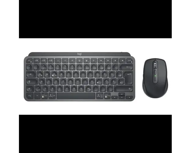 Kit Tastatura si mouse Logitech MX Keys Mini Combo, Layout German, USB, Bluetooth (Negru)