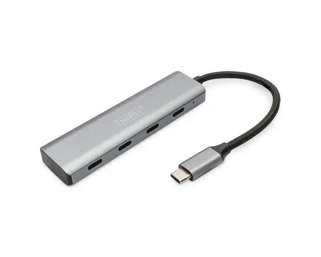 USB Hub Digitus DA-70246, 4x USB C (Gri)
