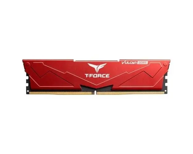 Memorie RAM TeamGroup T-Force Vulcan, DDR5, 32GB, 6000MHz, CL38, 1.3V (Rosu)