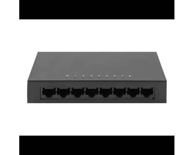 Switch DIGITUS DN-80069, 8 porturi Fast Ethernet (Negru)