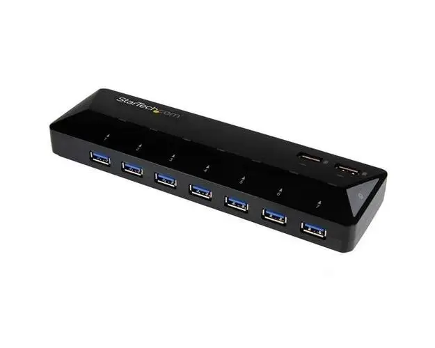 Hub USB Startech ST93007U2C, 7x USB 3.0 (Negru)