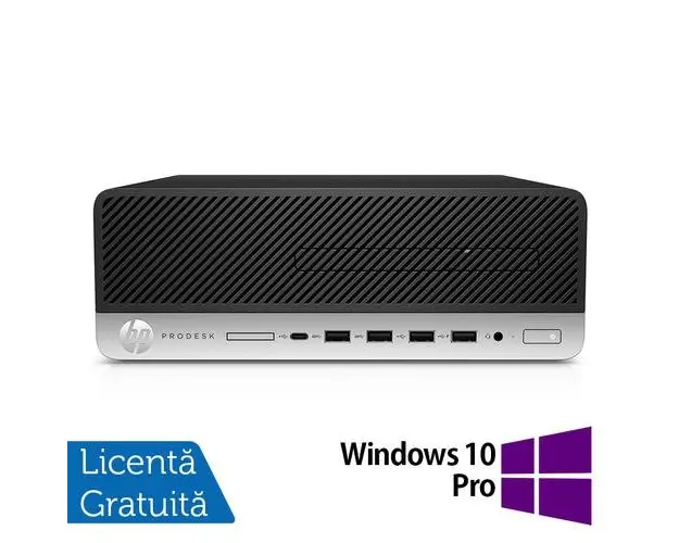 Calculator Sistem PC Refurbished HP ProDesk 600 G3 SFF, Intel Core i3-6100 3.70GHz, 8GB DDR4, 256GB SSD, DVD-ROM + Windows 10 Pro