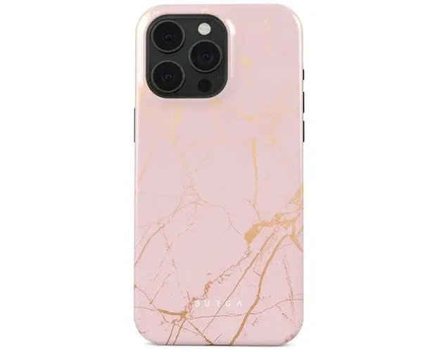 Husa Burga Dual Layer Peachy Gold compatibila cu iPhone 15 Pro