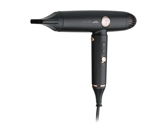 Uscator de par ETA Fenite Exclusive 9319 90000, 1400 W, LCD, ionizare, motor TURBO booster digital, tehnologie inteligenta OPTI-HEAT CONTROL, Negru