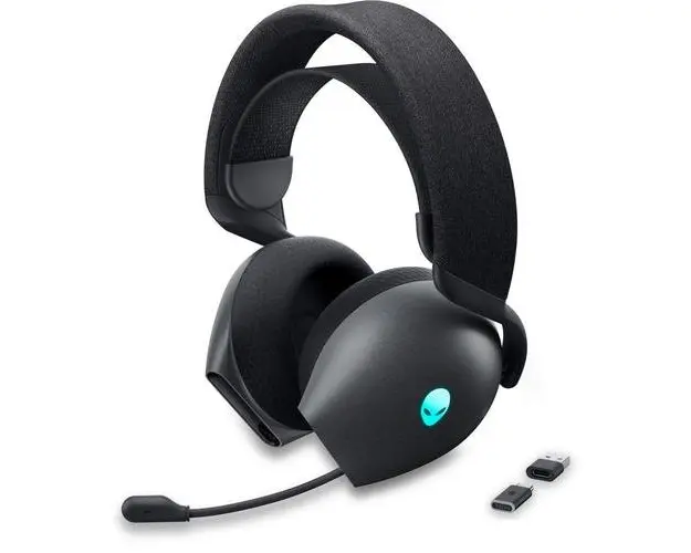 Casti Gaming Dell Alienware AW720H, iluminare RGB, Microfon (Negru)