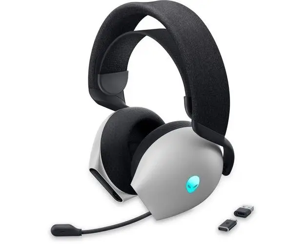 Casti Gaming Dell Alienware AW720H, iluminare RGB, Microfon (Alb/Negru)