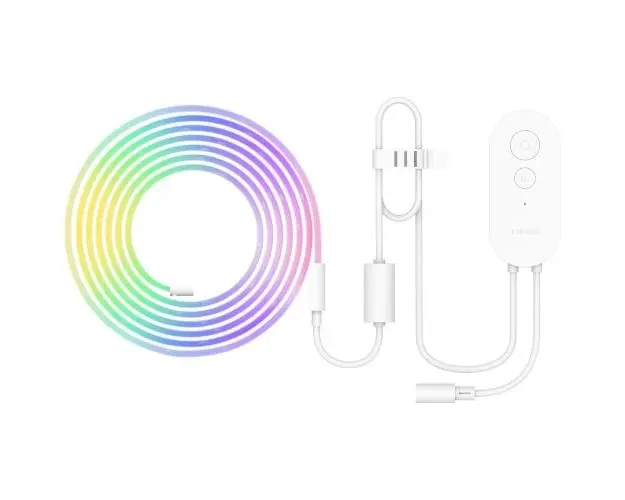 Banda LED RGB Xiaomi Smart Lightstrip, Wi-Fi, Bluetooth, sincronizare muzica, 5.1W, lumina colorata, 2m