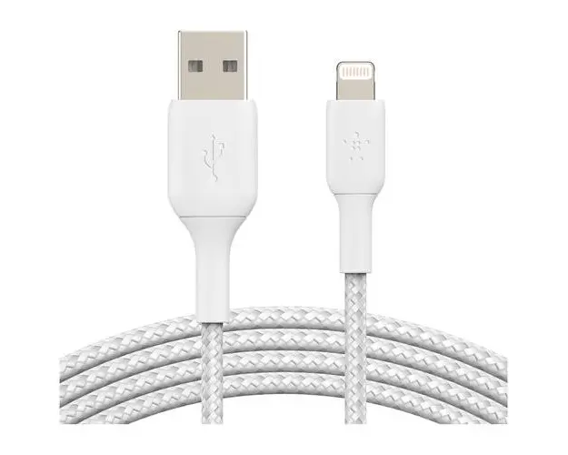 Cablu Belkin BOOST CHARGE USB-A catre Lightning, impletit, 1M, Alb