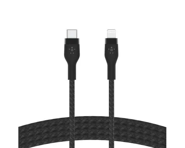 Cablu Belkin BOOST CHARGE PRO Flex USB-C catre LTG, Silicon impletit, 3M, Negru