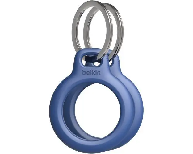 Suport securizat Belkin cu inel pentru AirTag Apple, 2 bucati, Albastru