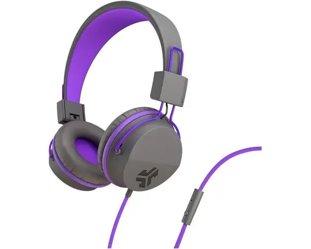 Casti Stereo Jlab JBuddies Studio Kids, cu fir, Bluetooth, pentru copii (Gri/Mov)