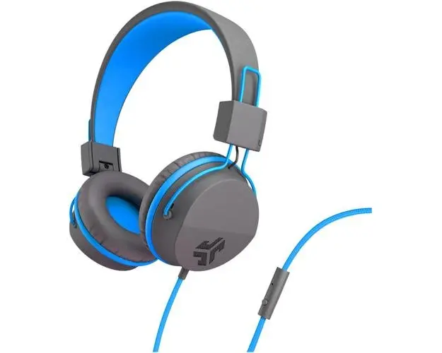 Casti Stereo Jlab JBuddies Studio Kids, cu fir, Bluetooth, pentru copii (Gri/Albastru)