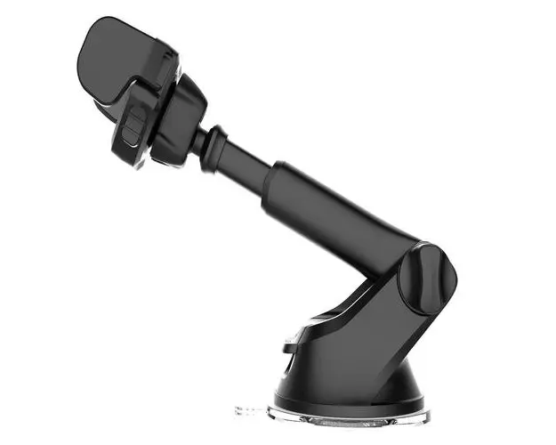 Suport telefon auto TnB, Carbon, brat telescopic, rotativ 360, poate fi atasat la bord si parbriz, pentru dispozitive de pana la 7inch, Negru