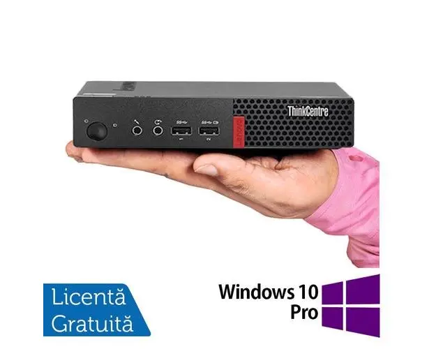 Calculator Sistem PC Refurbished Lenovo ThinkCentre M710q Mini PC, Intel Core i5-7400T 2.40-3.00GHz, 8GB DDR4, 256GB SSD + Windows 10 Pro