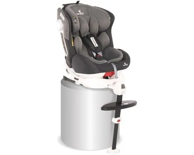 Scaun auto ISOFIX Lorelli Pegasus Light & Dark Grey, 0-36 kg, rotativ 360 grade, Negru