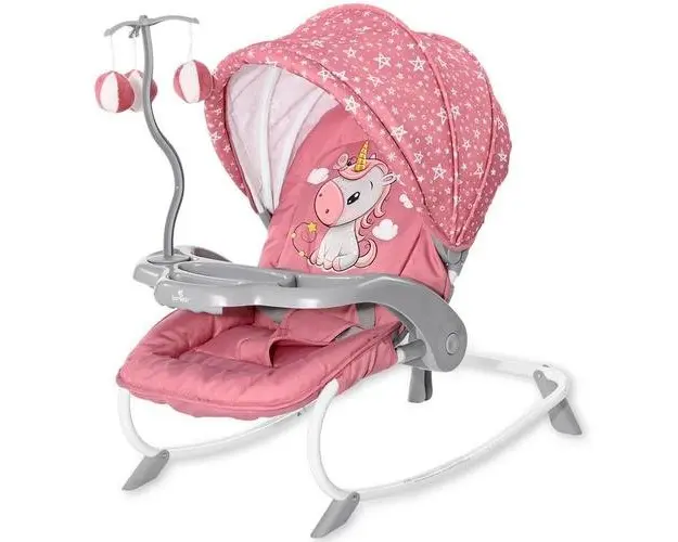 Fotoliu balansoar Lorelli Dream Time, Rose Velvet Unicorn, colectie 2021