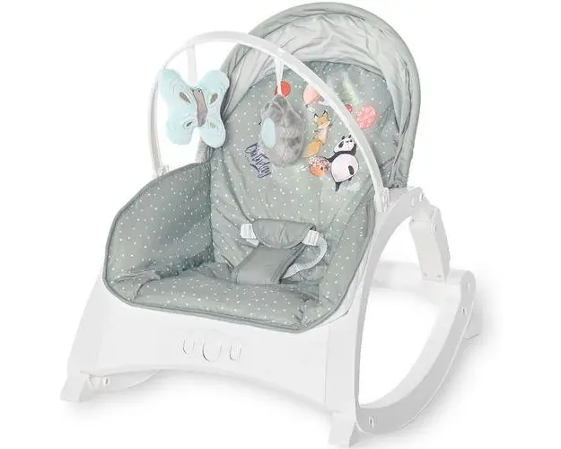 Fotoliu balansoar Lorelli Enjoy Green Birthday, cu vibratii si muzica, Verde