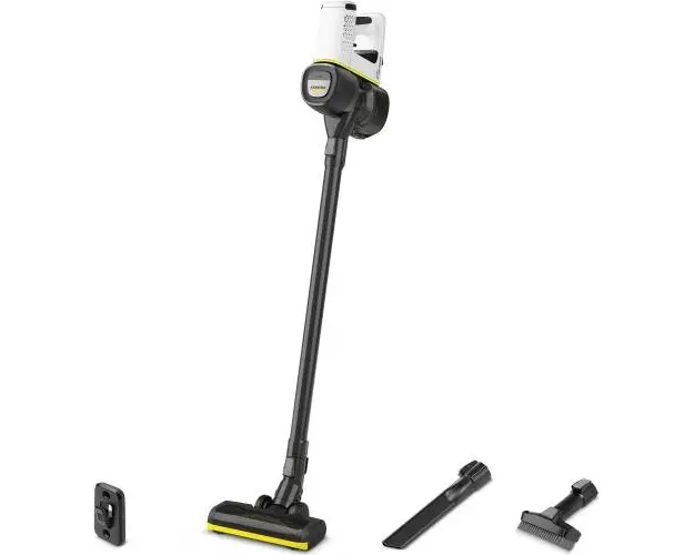 Aspirator vertical Karcher VC 4 Cordless myHome, 1.198-630.0, 140 W, 2 trepte de viteza, 21,6 V , 2,5 Ah, 650ml, perie activa (Alb/Negru)