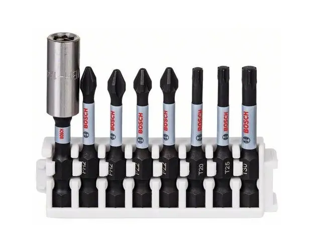 Set 8 capete insurubare de impact si suport magnetic Bosch