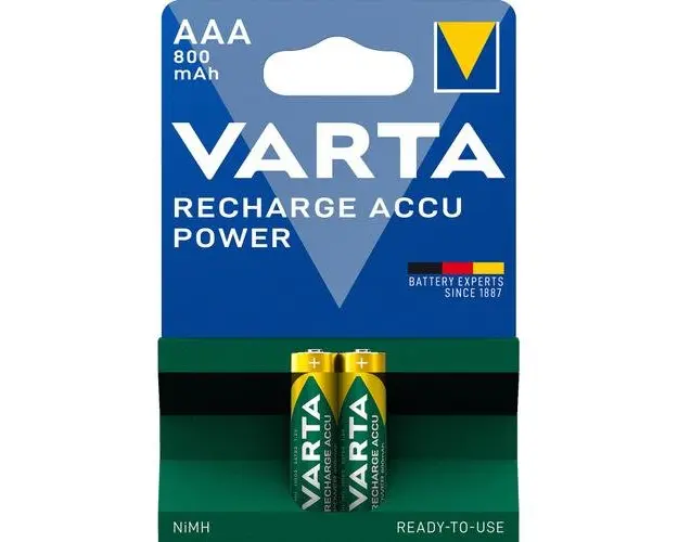 Baterii, VARTA, POWER, AAA, 800 mAh, BL2, Verde/Galben