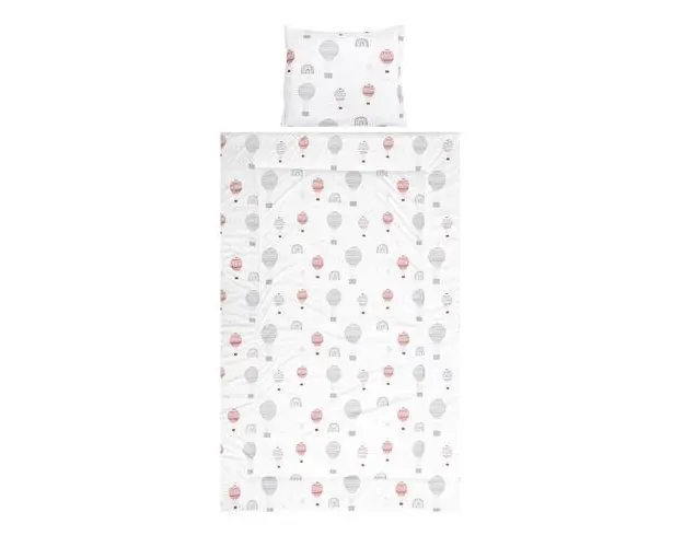 Set lenjerie pat 3 piese Lorelli Cosy Baloons Grey, bumbac