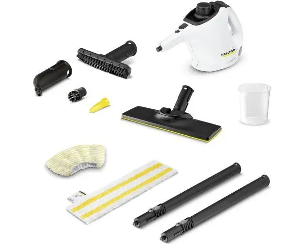 Aparat de curatat cu abur Karcher SC 1 EasyFix, 1.516-401.0, 1200 W, 3 bar, rezervor 0.2L, incalzire 3 min (Alb/Negru)