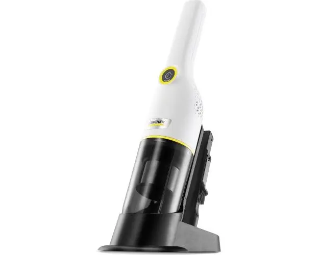 Aspirator de mana compact Karcher CVH 3 Plus, 1.198-350.0, 70 W, 2 Ah, Filtru HEPA 12, autonomie 20 min (max), statie de incarcare (Alb/Negru)
