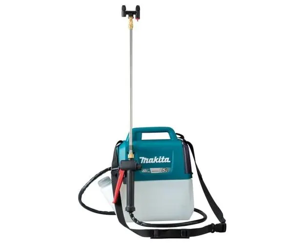 Pulverizator electric pe acumulator Makita US053DZ,12 V, capacitate 5 L, presiune maxima 3 bar, lungime furtun 1.7 m, lance telescopica, duza dubla, fara incarcator si acumulator in setul de livrare