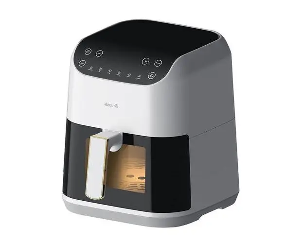 Friteuza cu aer cald Deerma DEM-KZ130W, 1300W, Capacitate 5.5l, pana la 200 grade Celsius, 6 programe (Alb/Negru)