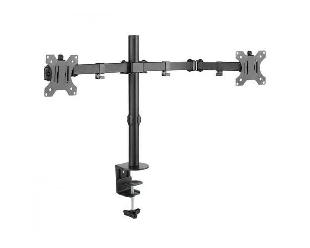 Suport de birou pentru doua monitoare Techly ICA-LCD 582-D, 13-32 inch, brate reglabile, Negru