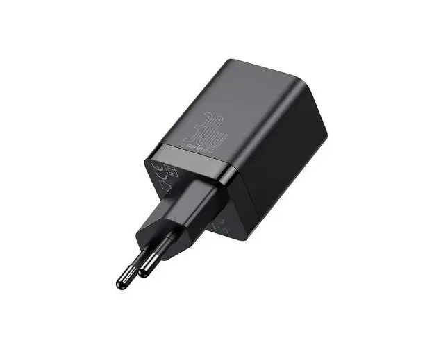 Incarcator Retea, Baseus Super Si Pro, 1 x USB-A, 1 x USB-C, PD 3.0, QC 3.0, 30W, Negru